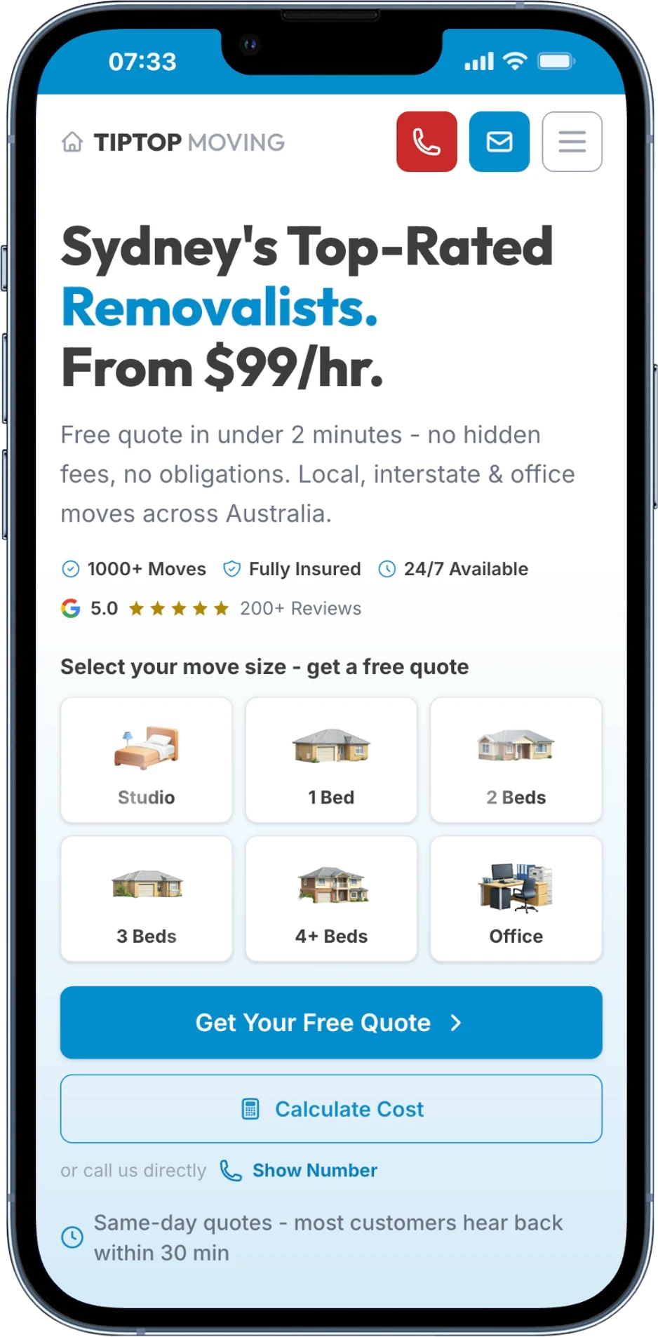 TipTop Moving - Mobile