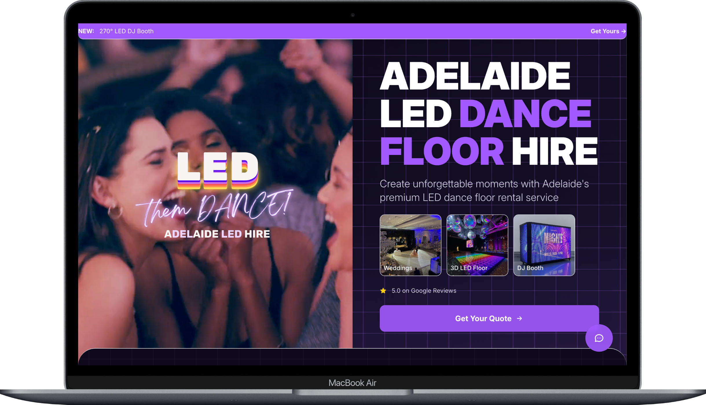 adelaideledhire.com.au Website