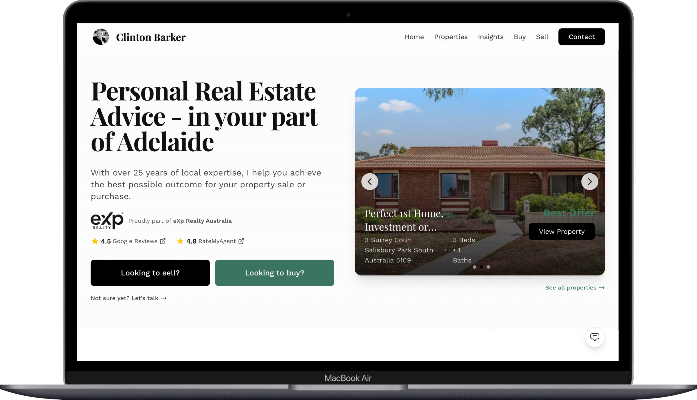 clintonbarkerproperty.com.au Website