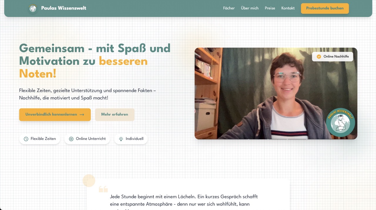 Paula Website Screenshot